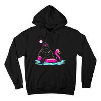 Bigfoot Pool Party Flamingo Funny Sasquatch Pink Float Tall Hoodie