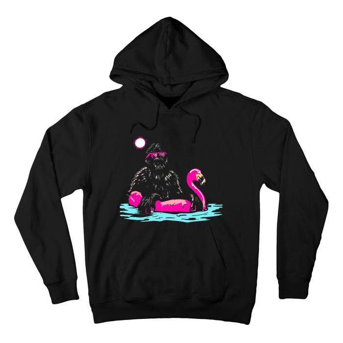 Bigfoot Pool Party Flamingo Funny Sasquatch Pink Float Tall Hoodie