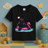 Bigfoot Pool Party Flamingo Funny Sasquatch Pink Float Toddler T-Shirt