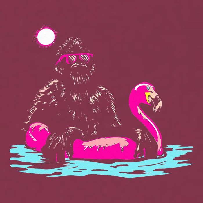 Bigfoot Pool Party Flamingo Funny Sasquatch Pink Float 16oz Travel Tumbler