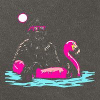 Bigfoot Pool Party Flamingo Funny Sasquatch Pink Float Cotton Canvas Backpack