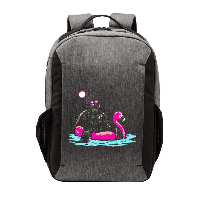 Bigfoot Pool Party Flamingo Funny Sasquatch Pink Float Vector Backpack