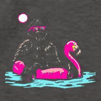 Bigfoot Pool Party Flamingo Funny Sasquatch Pink Float Vector Backpack