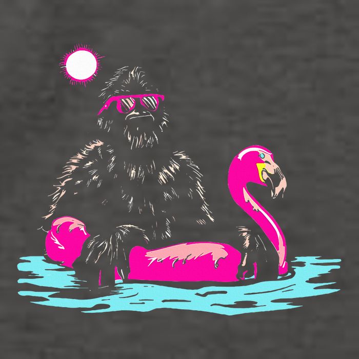 Bigfoot Pool Party Flamingo Funny Sasquatch Pink Float Vector Backpack