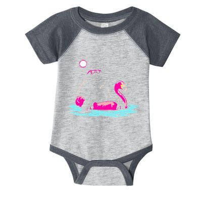 Bigfoot Pool Party Flamingo Funny Sasquatch Pink Float Infant Baby Jersey Bodysuit