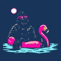 Bigfoot Pool Party Flamingo Funny Sasquatch Pink Float Infant Baby Jersey Bodysuit