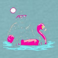 Bigfoot Pool Party Flamingo Funny Sasquatch Pink Float Sueded Cloud Jersey T-Shirt