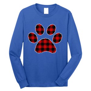 Buffalo Plaid Paw Print Dog Or Cat Lovers Christmas Long Sleeve Shirt