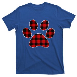 Buffalo Plaid Paw Print Dog Or Cat Lovers Christmas T-Shirt