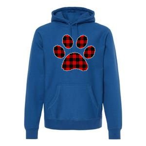 Buffalo Plaid Paw Print Dog Or Cat Lovers Christmas Premium Hoodie