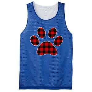 Buffalo Plaid Paw Print Dog Or Cat Lovers Christmas Mesh Reversible Basketball Jersey Tank