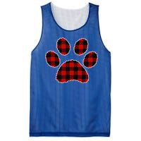 Buffalo Plaid Paw Print Dog Or Cat Lovers Christmas Mesh Reversible Basketball Jersey Tank