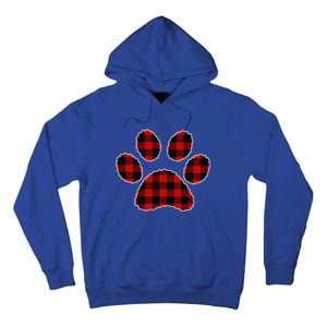 Buffalo Plaid Paw Print Dog Or Cat Lovers Christmas Tall Hoodie