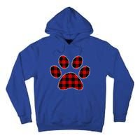 Buffalo Plaid Paw Print Dog Or Cat Lovers Christmas Tall Hoodie