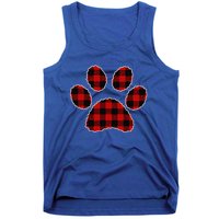 Buffalo Plaid Paw Print Dog Or Cat Lovers Christmas Tank Top