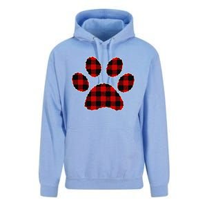 Buffalo Plaid Paw Print Dog Or Cat Lovers Christmas Unisex Surf Hoodie