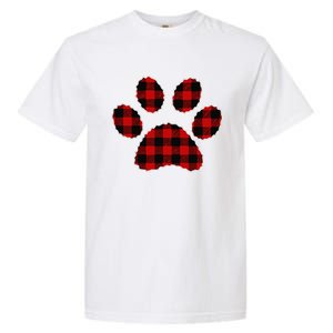 Buffalo Plaid Paw Print Dog Or Cat Lovers Christmas Garment-Dyed Heavyweight T-Shirt