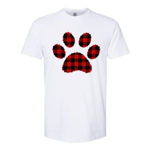 Buffalo Plaid Paw Print Dog Or Cat Lovers Christmas Softstyle CVC T-Shirt