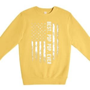 Best Pop Pop Ever American Flag Gift For Men Father's Day Premium Crewneck Sweatshirt