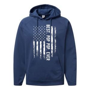 Best Pop Pop Ever American Flag Gift For Men Father's Day Performance Fleece Hoodie