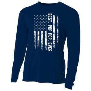 Best Pop Pop Ever American Flag Gift For Men Father's Day Cooling Performance Long Sleeve Crew