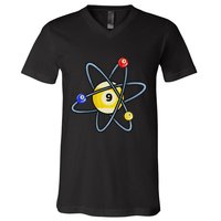 Billiard Pool Player 9 Ball V-Neck T-Shirt