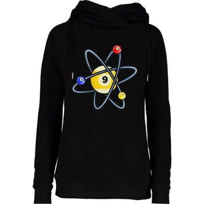 Billiard Pool Player 9 Ball Womens Funnel Neck Pullover Hood