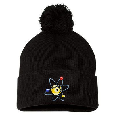 Billiard Pool Player 9 Ball Pom Pom 12in Knit Beanie