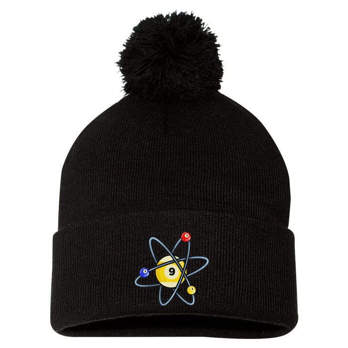 Billiard Pool Player 9 Ball Pom Pom 12in Knit Beanie