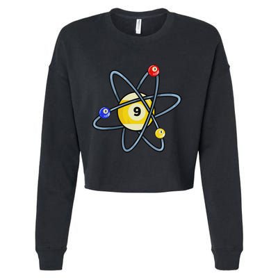 Billiard Pool Player 9 Ball Cropped Pullover Crew