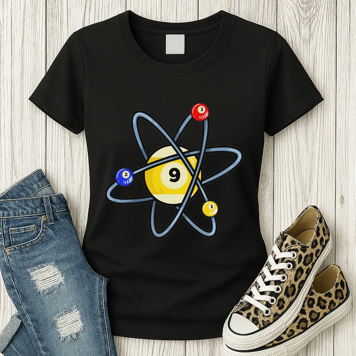 Billiard Pool Player 9 Ball Womens T-Shirt