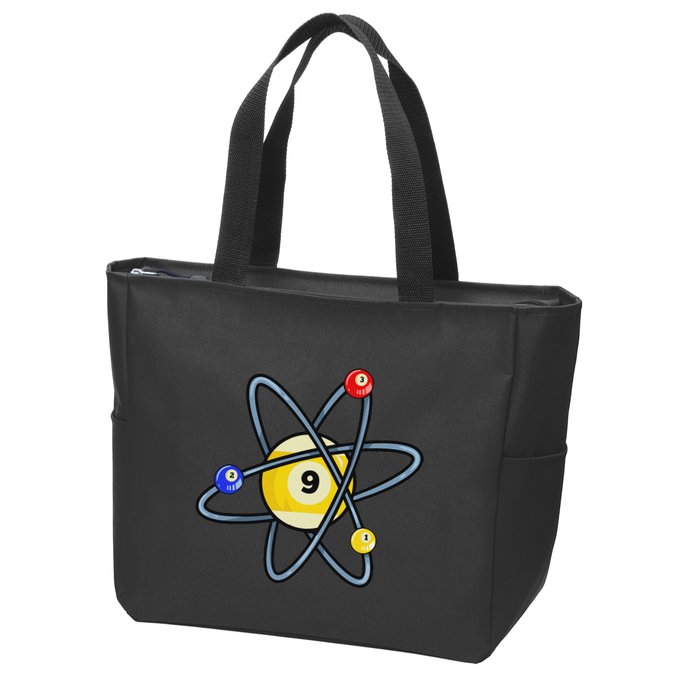 Billiard Pool Player 9 Ball Zip Tote Bag