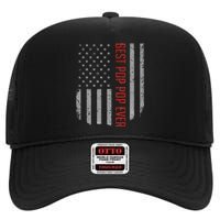 Best Pop Pop Ever American Flag High Crown Mesh Back Trucker Hat