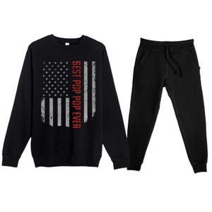 Best Pop Pop Ever American Flag Premium Crewneck Sweatsuit Set