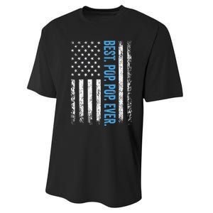 Best Pop Pop Ever American Flag Fathers Day Performance Sprint T-Shirt