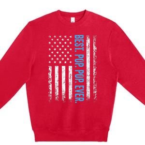 Best Pop Pop Ever American Flag Fathers Day Premium Crewneck Sweatshirt