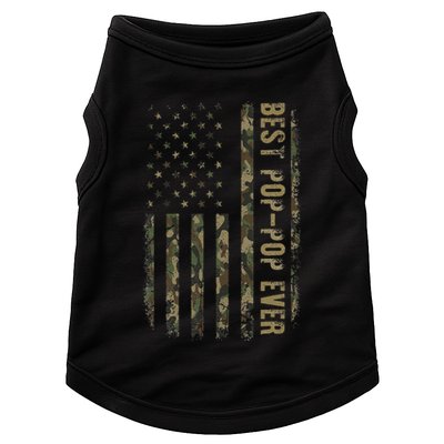 Best Pop Pop Ever Camouflage American Flag FatherS Day Doggie Tank