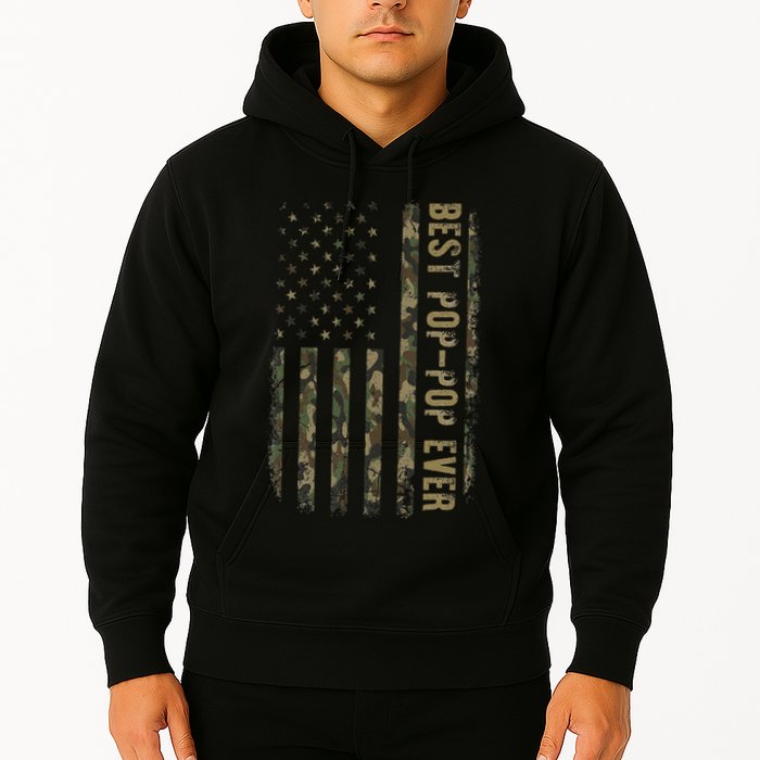 Best Pop Pop Ever Camouflage American Flag FatherS Day Hoodie