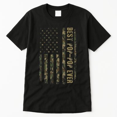Best Pop Pop Ever Camouflage American Flag FatherS Day Tall T-Shirt
