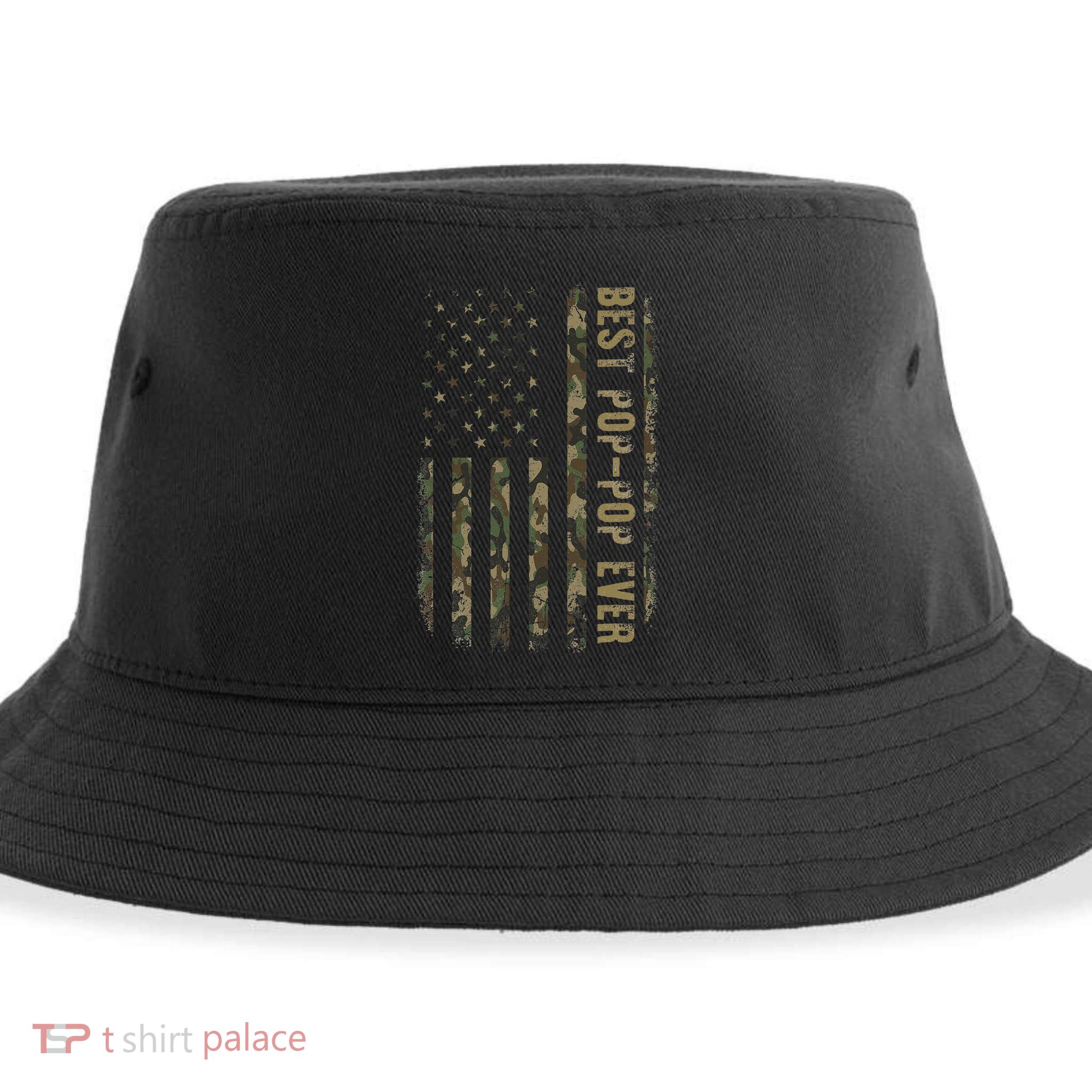 Best Pop Pop Ever Camouflage American Flag FatherS Day Sustainable Bucket Hat