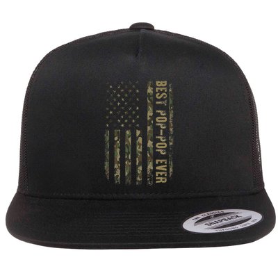 Best Pop Pop Ever Camouflage American Flag FatherS Day Flatbill Hat