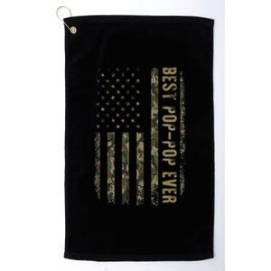 Best Pop Pop Ever Camouflage American Flag FatherS Day Platinum Collection Golf Towel