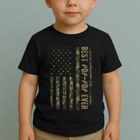 Best Pop Pop Ever Camouflage American Flag FatherS Day Toddler T-Shirt