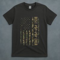 Best Pop Pop Ever Camouflage American Flag FatherS Day T-Shirt