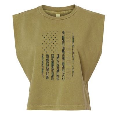 Best Pop Pop Ever Camouflage American Flag FatherS Day Garment-Dyed Women's Muscle Tee