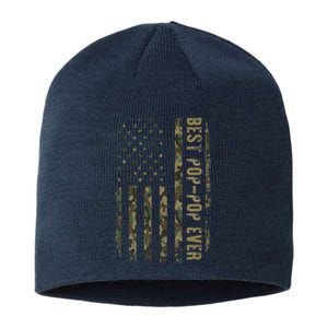 Best Pop Pop Ever Camouflage American Flag FatherS Day Sustainable Beanie