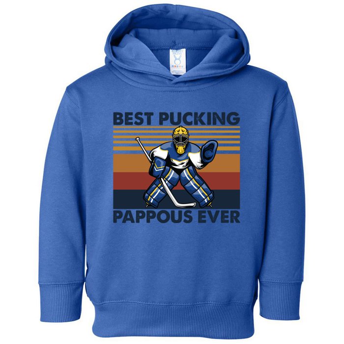 Best Pucking Pappous Ever Funny Hockey Grandpa Saying Gift Toddler Hoodie