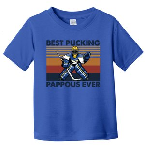 Best Pucking Pappous Ever Funny Hockey Grandpa Saying Gift Toddler T-Shirt