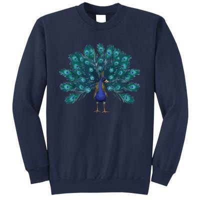 Blue Peacock Print Teal Feathers Bird Lover Men Women Gifts Sweatshirt