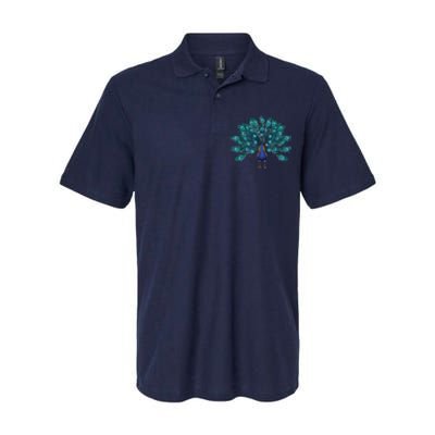 Blue Peacock Print Teal Feathers Bird Lover Men Women Gifts Softstyle Adult Sport Polo